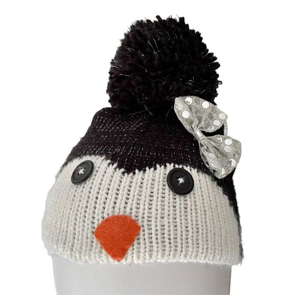 Baby Girl’s Penguin Pom  Knit Beanie, Sz:6-12m - Picture 2 of 4